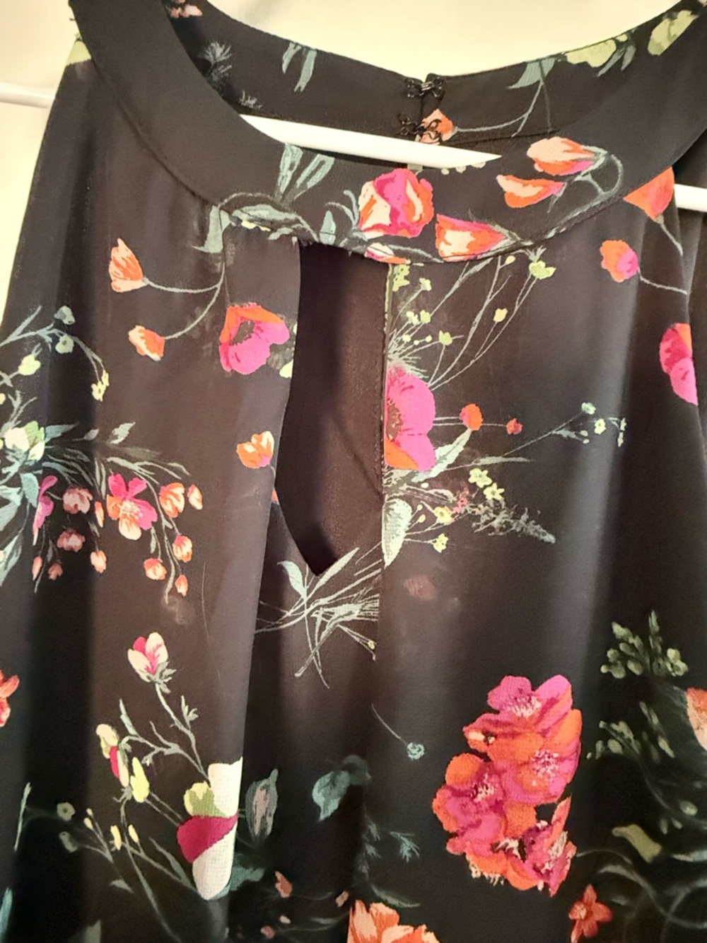 AB Studio Black Floral Halter Midi Dress Size M - Picture 3 of 6